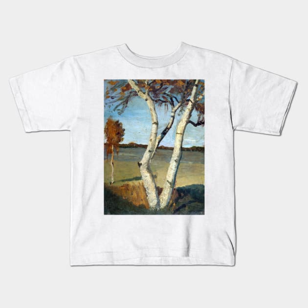 Paula Modersohn-Becker Birch Tree in a Landscape Kids T-Shirt by pdpress